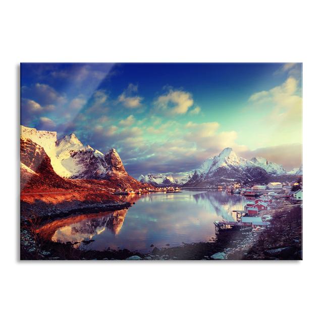 Snowy Landscape in Norway - Unframed Photograph on Glass Union Rustic Size: 60cm H x 80cm W x 0.4cm D on Productcaster.