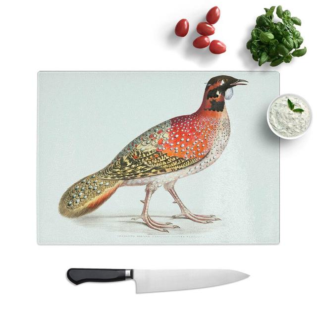 Tempered Glass Pennant's Horned Pheasant by John Edward Gray Chopping Board East Urban Home Size: 39 cm W x 28.5 cm L on Productcaster.