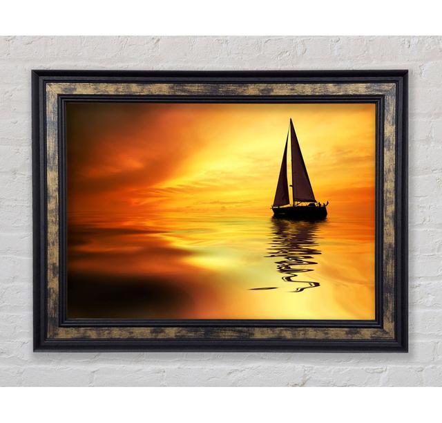 Gerahmtes Bild Sailboat Sunset 1 Haus am Meer Größe: 100 cm H x 141,4 cm B on Productcaster.