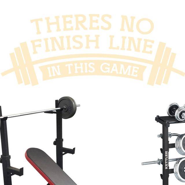 Theres No Finish Line In This Game Wall Sticker Happy Larry Size: Medium, Colour: Beige on Productcaster.