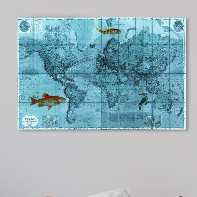 'World Mercators Map 1863' Graphic Art on Wrapped Canvas East Urban Home Size: 76.2 cm H x 114.3 cm W on Productcaster.