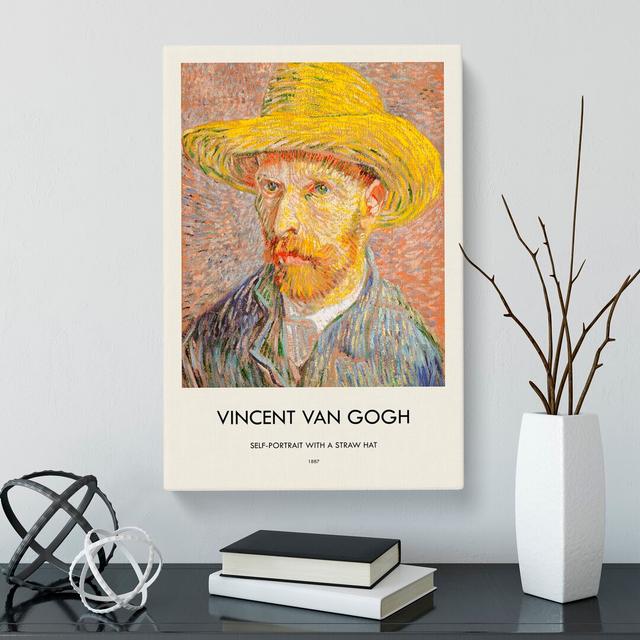 Self Portrait With A Straw Hat by Vincent Van Gogh - Wrapped Canvas Painting East Urban Home Size: 50cm H x 35cm W x 3cm D on Productcaster.