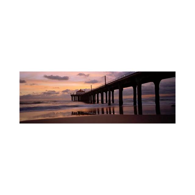 Low Angle View Of A Hut On A Pier, Manhattan Beach Pier, Manhattan Beach, Los Angeles County, California, USA Highland Dunes Size: 50.8cm H x 152.4cm on Productcaster.