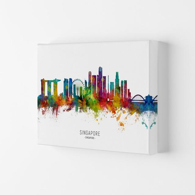 Singapore Singapore Skyline by Michael Tompsett - Graphic Art Ebern Designs Format: Wrapped Canvas, Size: 59.4cm H x 84cm W x 4cm D on Productcaster.