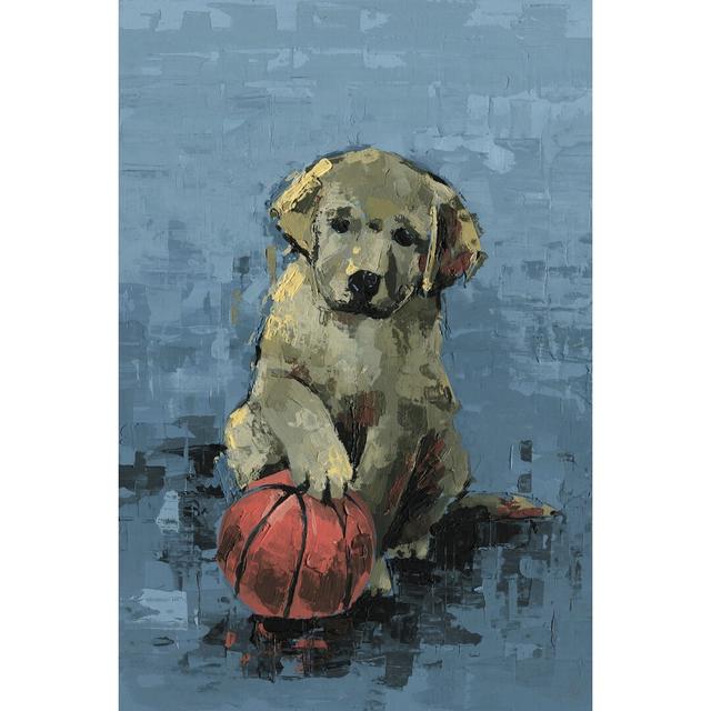 Dribbling Dog - Wrapped Canvas Painting Print East Urban Home Size: 45cm H x 30cm W on Productcaster.