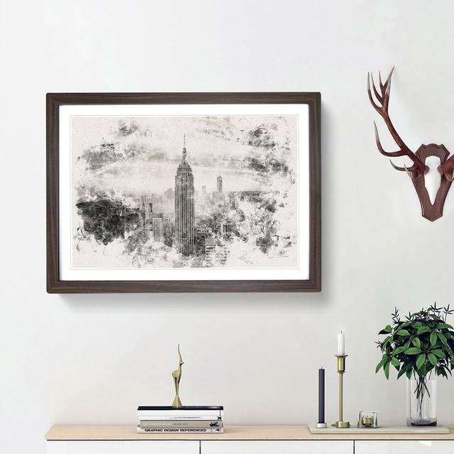 New York Skyline - Picture Frame Graphic Art Print East Urban Home Frame Option: Walnut Framed, Size: 45cm H x 63cm W x 2cm D on Productcaster.