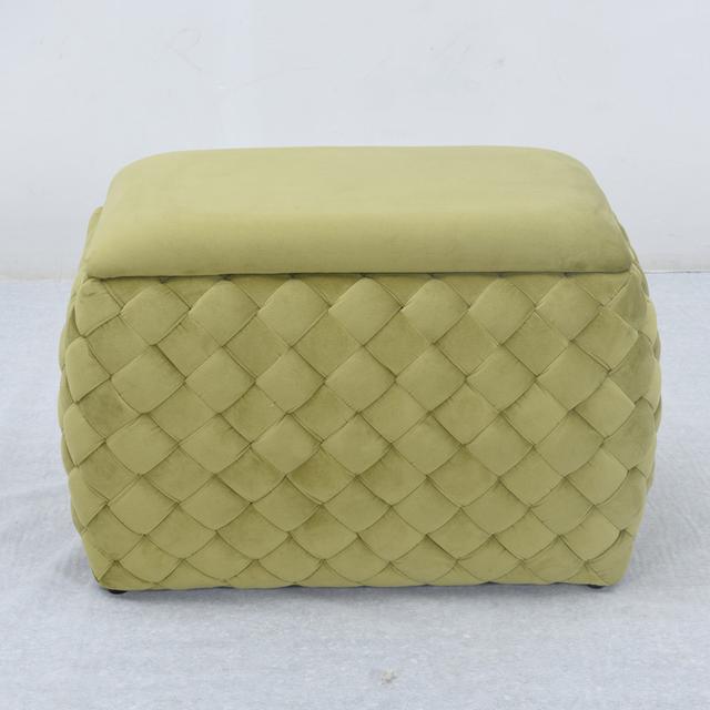 Adamarie Velvet Storage Ottoman - Cream Fairmont Park Upholstery Colour: Green on Productcaster.