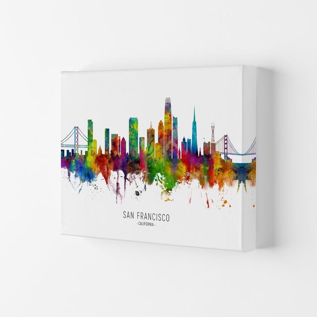 San Francisco California Skyline by Michael Tompsett - Graphic Art Latitude Run Format: Wrapped Canvas, Size: 21cm H x 29.7cm W x 4cm D on Productcaster.