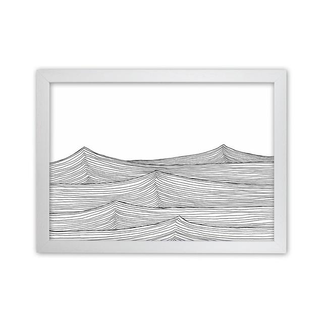 Continuous Sea Horizontal by Carissa Tanton - Drawing Print Highland Dunes Frame Option: White Framed, Size: 46cm H x 63cm W x 3cm D on Productcaster.