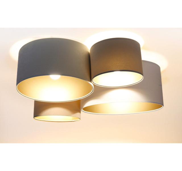 4 - Light Geometric Chandelier Metro Lane Shade Colour: Beige/Cream/Gold on Productcaster.