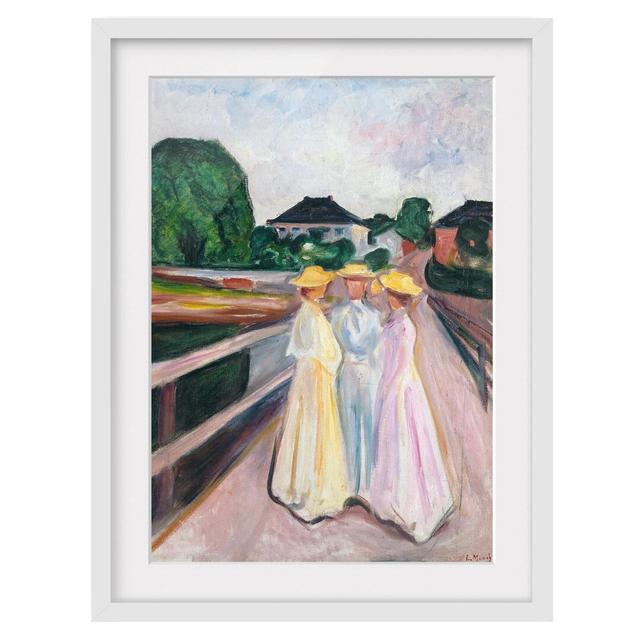 'Three Girls' by Edvard Munch Framed Painting Print East Urban Home Size: 40cm H x 30cm W, Frame Options: Matt white on Productcaster.