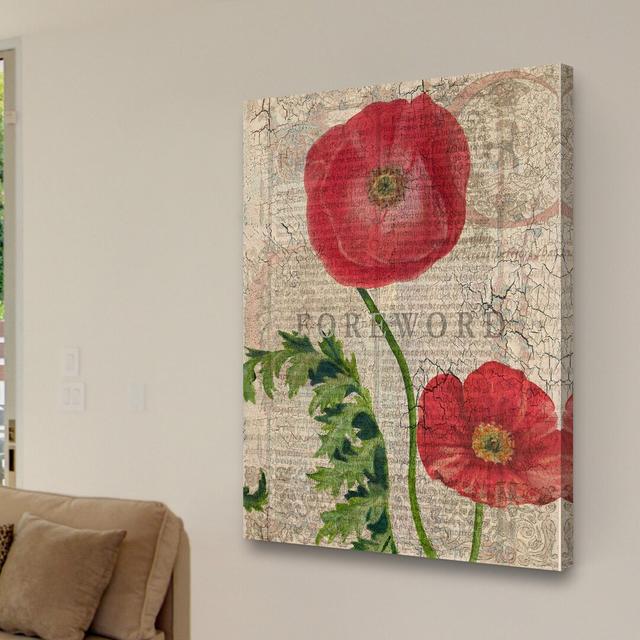 'Poppy Pages II' by Louise Montillio Graphic Art on Wrapped Canvas East Urban Home Size: 132cm H x 101cm W x 3.81cm D on Productcaster.