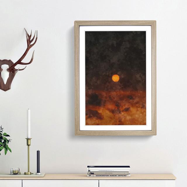 Sunset on Fire - Picture Frame Graphic Art Print East Urban Home Size: 33cm H x 24cm W x 2cm D, Frame Option: Oak Framed on Productcaster.