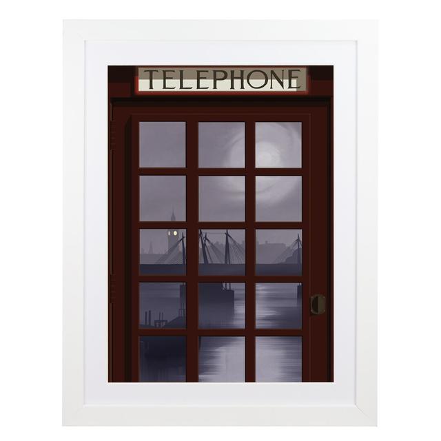 London Telephone Box 10 - Print 17 Stories Size: 50cm H x 40cm W x 3cm D, Frame Option: White Framed on Productcaster.