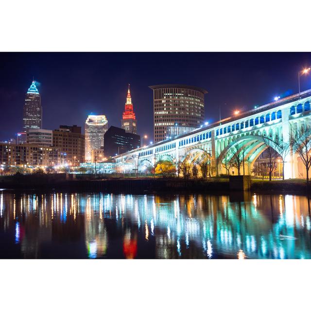 Cleveland Ohio Downtown City by Getty Images - Wrapped Canvas Photograph Latitude Run Size: 30cm H x 46cm W x 3.8cm D on Productcaster.