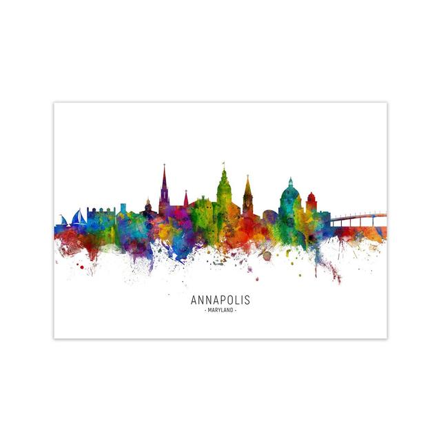 Annapolis Maryland Skyline by Michael Tompsett - Graphic Art Ebern Designs Format: Unframed, Size: 30cm H x 42cm W x 1cm D on Productcaster.