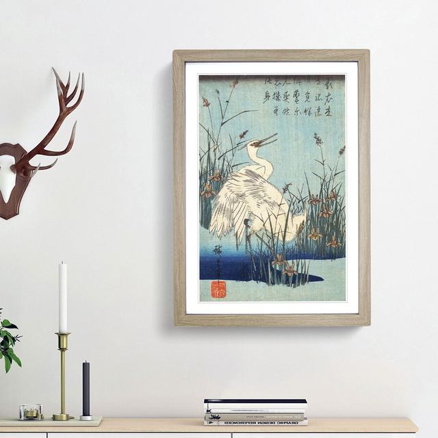 Egrets by Utagawa Hiroshige - Picture Frame Painting Print East Urban Home Frame Option: Oak Framed, Size: 48cm H x 36cm W x 2cm D on Productcaster.