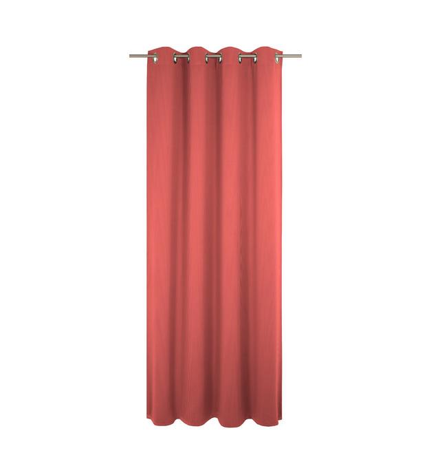 Uni Collection Light 100% Cotton Room Darkening Grommet / Eyelet Single Curtain Panel Adam Panel Size: 142cm wide x 335cm high, Curtain Colour: Red on Productcaster.