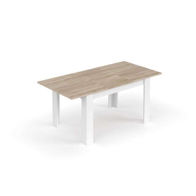 Emmy-Lou Extendable Dining Table 17 Stories Table Base Colour: White, Table Top Colour: Natural on Productcaster.