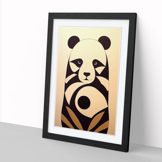 Panda Abstract Design - Picture Frame Print World Menagerie Size: 46cm H x 34cm W x 2cm D, Frame Option: Oak on Productcaster.