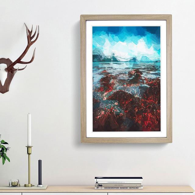 Hjorungavag in Norway in Abstract - Picture Frame Graphic Art Print East Urban Home Frame Option: Oak Framed, Size: 48cm H x 36cm W x 2cm D on Productcaster.