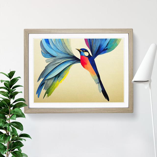 Breathtaking Watercolour Bird Abstract - Picture Frame Painting 17 Stories Framed Colour: Oak Framed, Size: 25cm H x 34cm W x 2cm D on Productcaster.