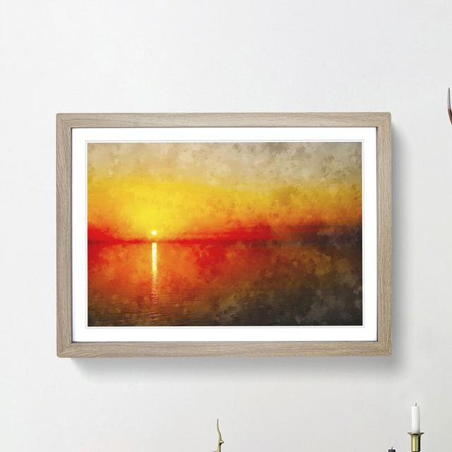 Reflection of an Orange Sunset - Picture Frame Painting Print East Urban Home Size: 45cm H x 63cm W x 2cm D, Frame Option: Oak Framed on Productcaster.