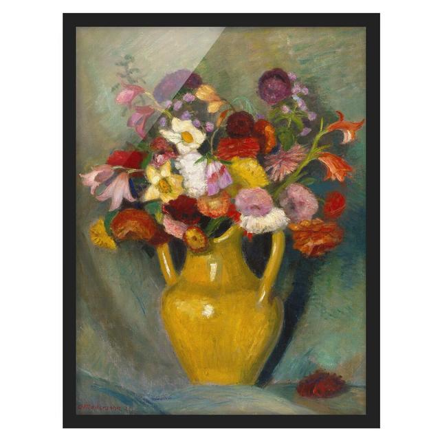 Colourful Bouquet by Otto Modersohn - Picture Frame Painting Rosalind Wheeler Size: 100cm H x 70cm W x 2cm D, Frame Option: Black Framed on Productcaster.