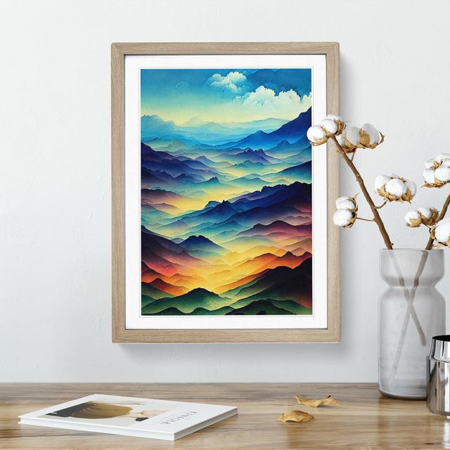 XV1022-4207X Striking Mountain Landscape No.2 - Single Picture Frame Print Alpen Home Size: 64cm H x 46cm W, Format: Oak on Productcaster.