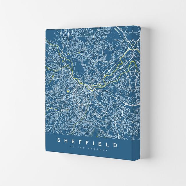 Sheffield II - Graphic Art Print Borough Wharf Format: Wrapped Canvas, Size: 42cm H x 29.7cm W x 4cm D on Productcaster.