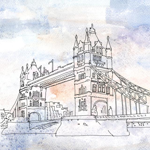 Tower Bridge In London - Print Marlow Home Co. Size: 80cm H x 80cm W x 1.8cm D on Productcaster.