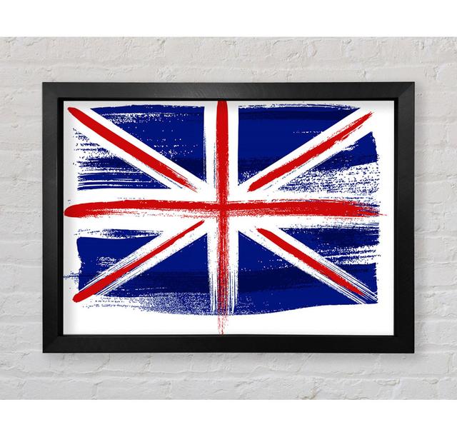 Gerahmtes Leinwandbild British Flag 1 Williston Forge Format: Poster mit schwarzem Rahmen, Größe: 100cm H x 141,4cm B x 3,4cm T on Productcaster.