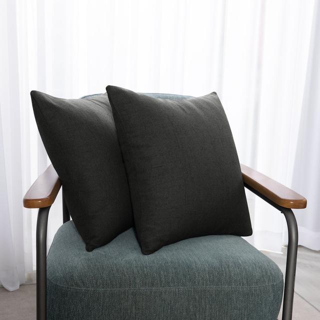 Cynne Square Throw Cushion Cover (Set of 2) Ebern Designs Size: 60cm H x 60cm W x 1cm D, Colour: Dark Grey on Productcaster.