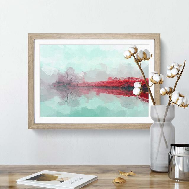 Fog over a Lake in Ellensburg in Abstract - Picture Frame Graphic Art Print East Urban Home Frame Option: Oak, Size: 35cm H x 50cm W x 2cm D on Productcaster.