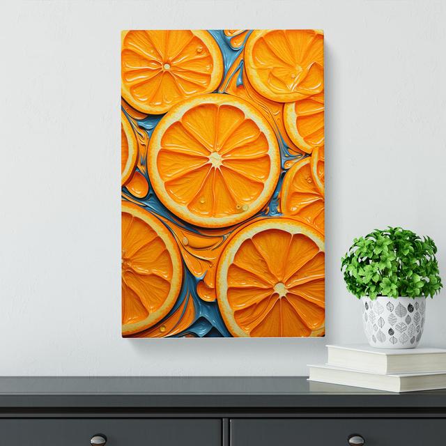 Sliced Orange Tachisme - Print 17 Stories Size: 50cm H x 35cm W x 3cm D on Productcaster.