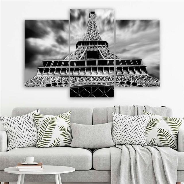 Eiffel Tower - 3 Piece Wrapped Canvas Photograph Print Set 17 Stories Size: 80cm H x 120cm W on Productcaster.