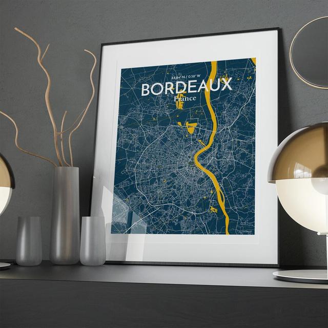 Bordeaux City Map in Amuse - 1- Piece Unframed Rectangle Graphic Art on Paper Borough Wharf Size: 20cm H x 16cm W x 0.05cm D on Productcaster.