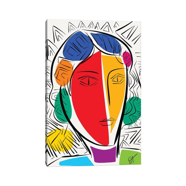 Cubist Multicolor Portrait by Emmanuel Signorino - Wrapped Canvas Print ClassicLiving Size: 30.48cm H x 20.32cm W x 1.91cm D on Productcaster.