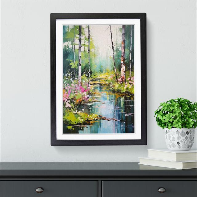 Spring Forest Expressionism No.3 - Single Picture Frame Print on Wood Alpen Home Format: Black, Size: 46cm H x 34cm W x 2cm D on Productcaster.