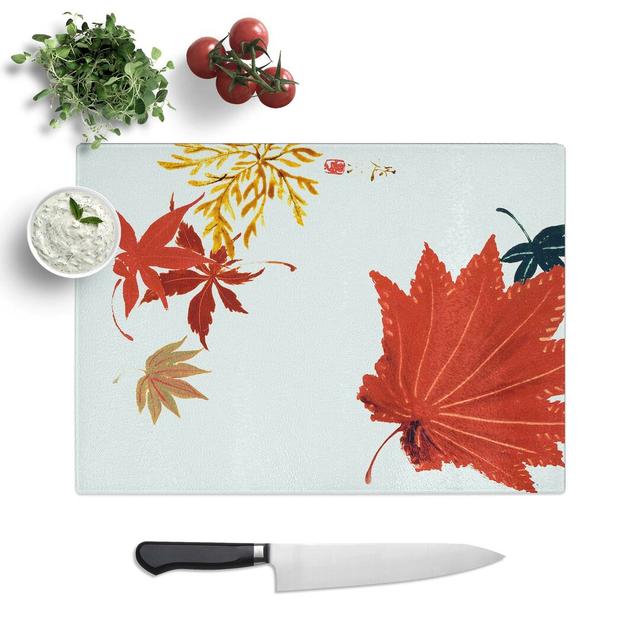 Glass Maple Leaves by Shibata Zeshin Chopping Board East Urban Home Size: 28.5 cm W x 20 cm L on Productcaster.