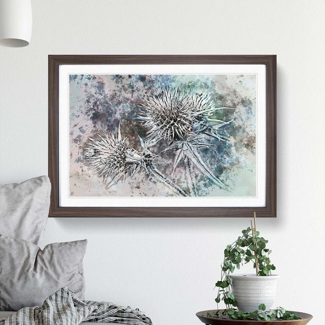 Thistle Flower in Abstract - Picture Frame Graphic Art Print East Urban Home Size: 60cm H x 91cm W x 2cm D, Frame Option: Walnut on Productcaster.