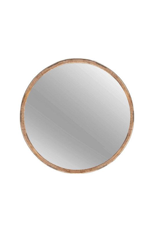 Round Framed Rope Hanging Accent Mirror in Gold Nielsen Home on Productcaster.