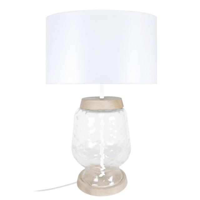 Willow Glass Table Lamp Longshore Tides Base Colour: White on Productcaster.