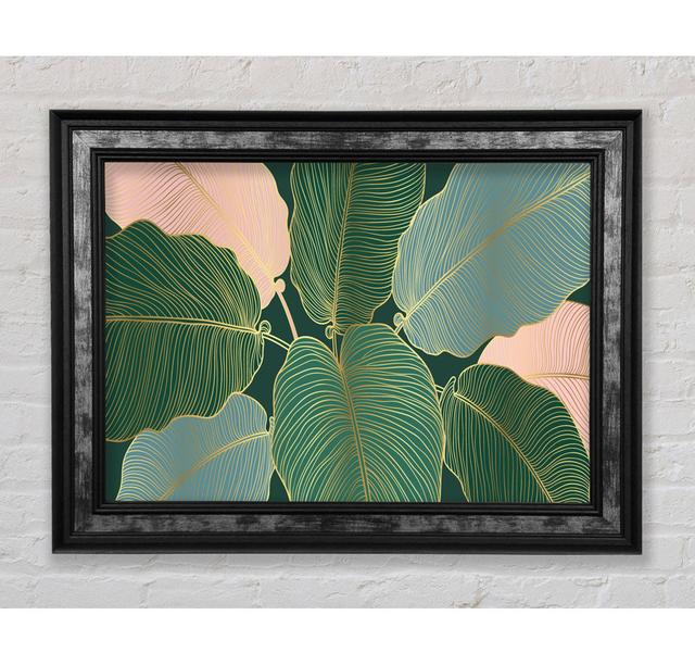 Palm Leaf Gold Lines - Print 17 Stories Size: 21cm H x 42cm W x 8cm D on Productcaster.