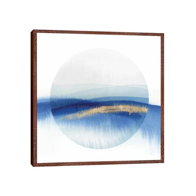 Indigo Eclipse II by Isabelle Z - Graphic Art Print on Canvas Ebern Designs Size: 93.98cm H x 93.98cm W x 3.81cm D, Format: Classic Brown Wood Framed on Productcaster.