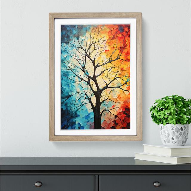 Tree Abstract No.3 - Single Picture Frame Print on Wood Marlow Home Co. Format: Oak Framed, Size: 46cm H x 34cm W on Productcaster.