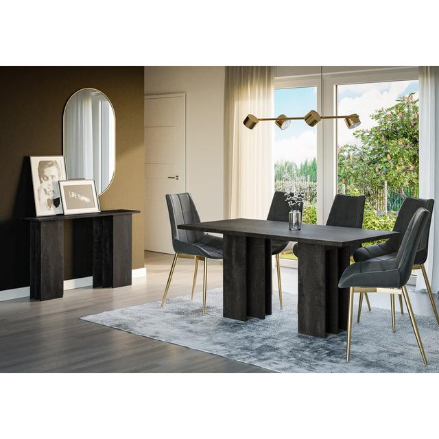 Satanta 160 Cm Dining Table Ivy Bronx Colour: Charcoal on Productcaster.