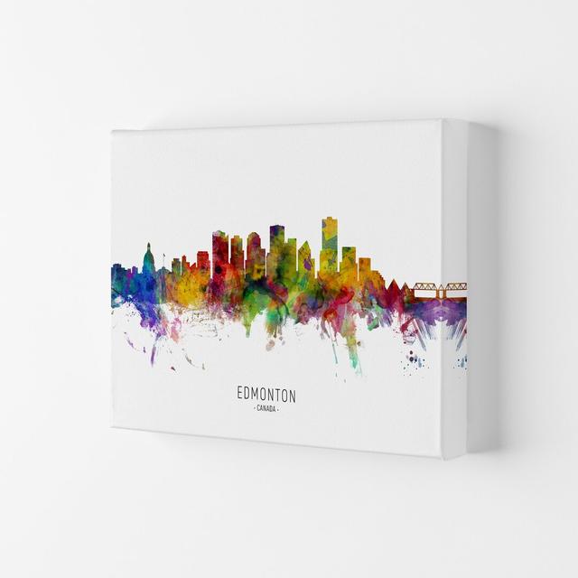 Edmonton Canada Skyline by Michael Tompsett - Print Ebern Designs Format: Wrapped Canvas, Size: 59.4cm H x 84cm W x 4cm D on Productcaster.