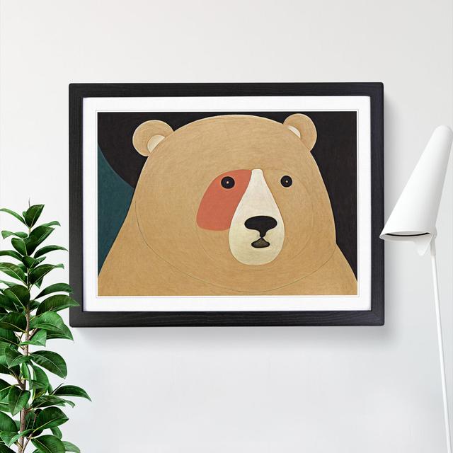 Abstract Teddy Bear - Picture Frame Graphic Art Alpen Home Frame Colour: Black, Size: 25cm H x 34cm W x 2cm D on Productcaster.