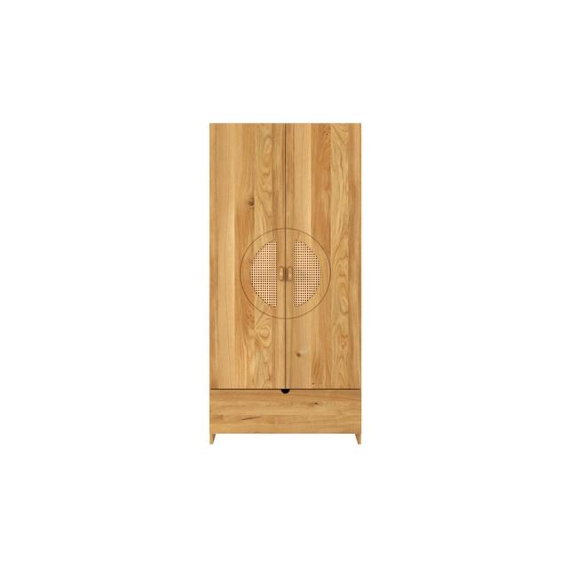 Shawny 2 Door Wardrobe 17 Stories Finish: Natural Varnish on Productcaster.